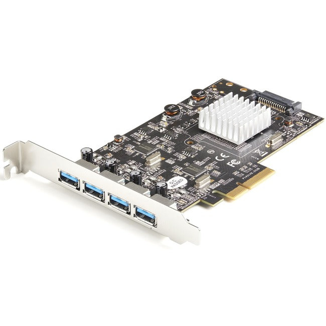 StarTech.com 4-Port USB PCIe Card - 10Gbps USB 3.1-3.2 Gen 2 Type-A PCI Express Expansion Card - 2 Controllers - 4xUSB - Windows-Mac-Linux