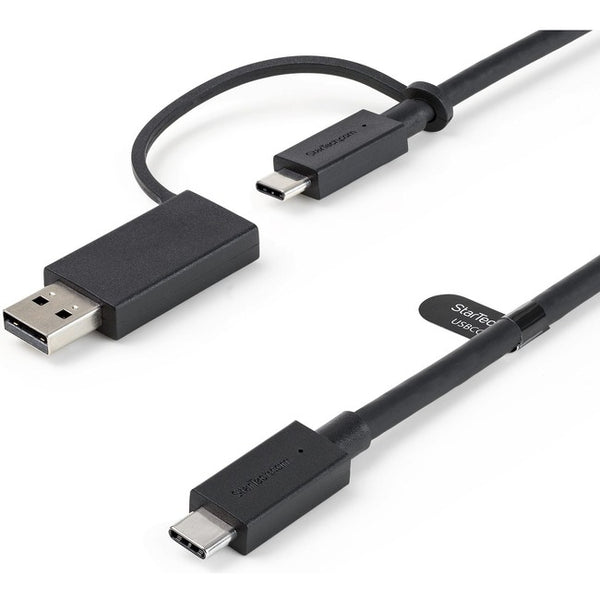 StarTech.com 3ft-1m USB-C Cable with USB-A Adapter Dongle, USB-C to C (10Gbps-PD), USB-A to C (5Gbps), 2-in-1 USB C Cable for Hybrid Dock