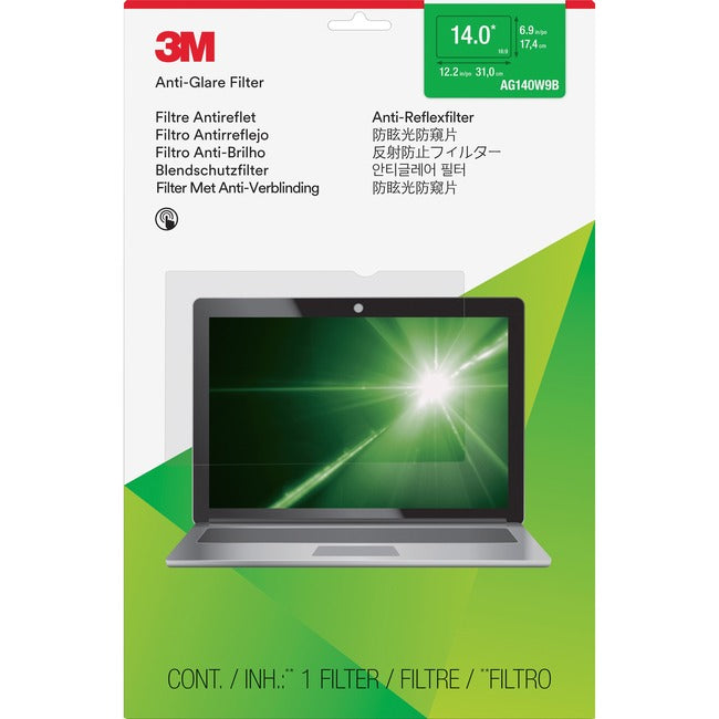 3M Anti-Glare Filter for 14in Laptop, 16:9, AG140W9B Clear, Matte