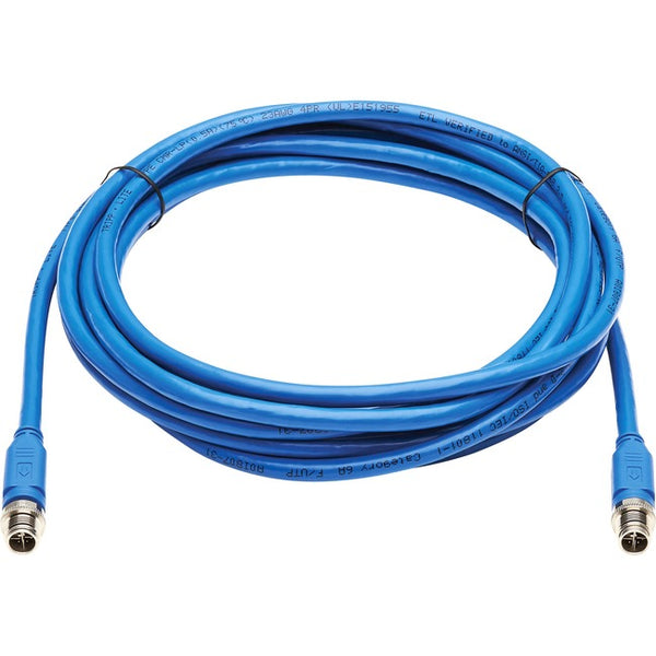 Tripp Lite NM12-6A1-05M-BL M12 X-Code Cat6a 10G Ethernet Cable, M-M, Blue, 5 m (16.4 ft.)