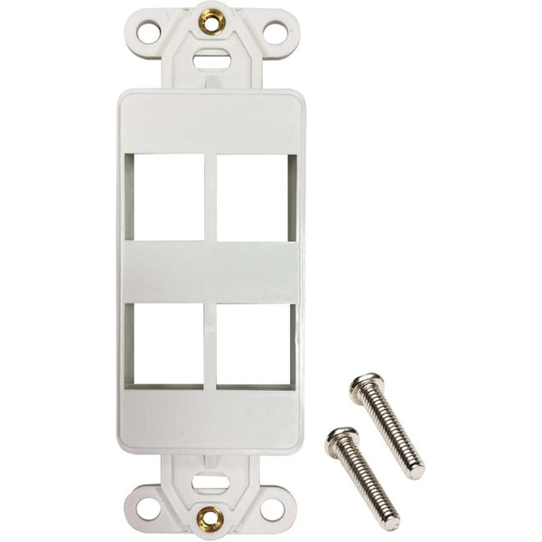 Tripp Lite Safe-IT 4-Port Antibacterial Wall-Mount Insert, Decora Style, Vertical, Ivory, TAA