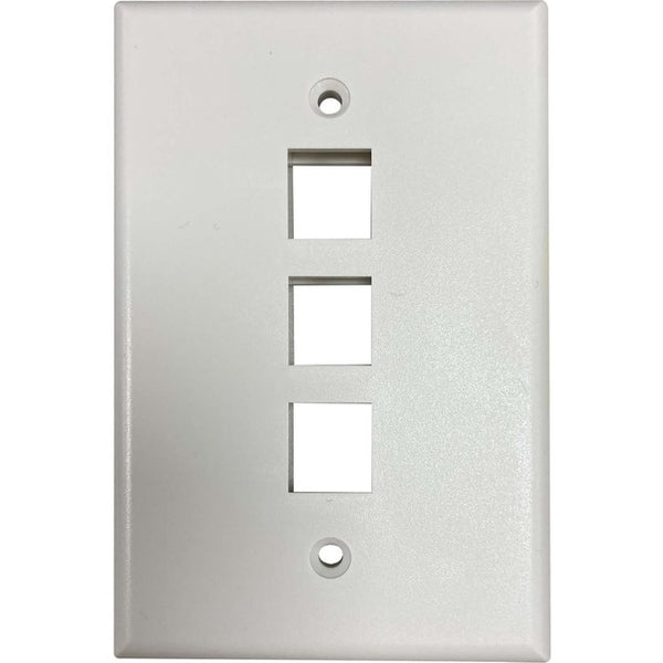 Tripp Lite Safe-IT 3-Port Single-Gang Keystone Wall Plate, Antibacterial, Ivory Matte, TAA