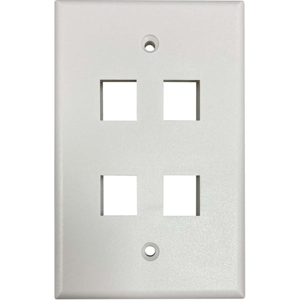 Tripp Lite Safe-IT 4-Port Single-Gang Keystone Wall Plate, Antibacterial, Ivory Matte, TAA