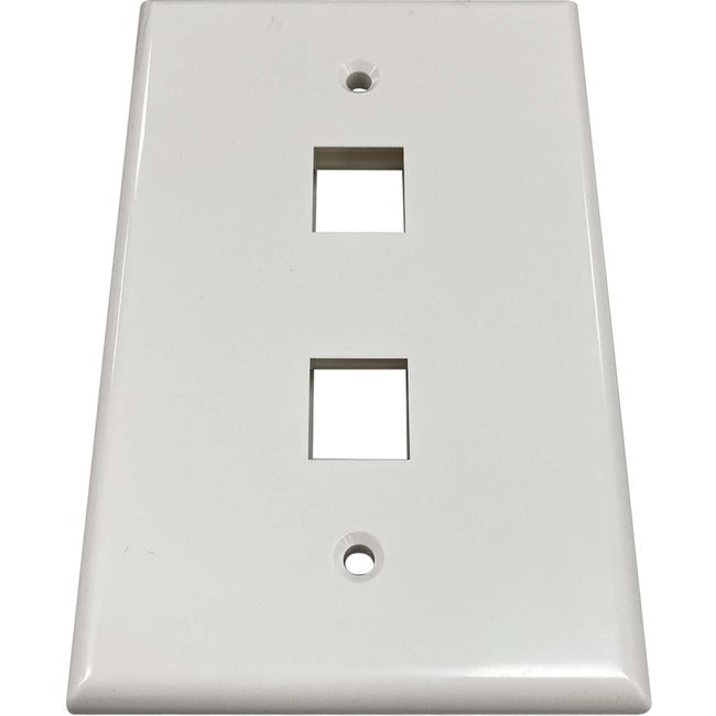 Tripp Lite Safe-IT 2-Port Single-Gang Keystone Wall Plate, Antibacterial, Ivory Gloss, TAA