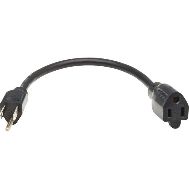 Tripp Lite Power Extension Cord NEMA 5-15P to NEMA 5-15R 13A 120V 16 AWG 1 ft. (0.3 m) Black