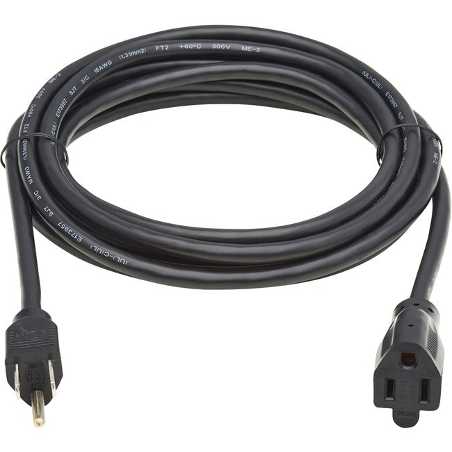 Tripp Lite Power Extension Cord NEMA 5-15P to NEMA 5-15R 13A 120V 16 AWG 10 ft. (3 m) Black