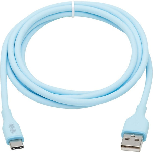 Tripp Lite Safe-IT USB-A to USB-C Antibacterial Cable, USB 2.0, Ultra Flexible (M/M), Light Blue, 6 ft. (1.8 m)