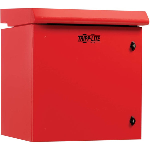 Tripp Lite SmartRack Industrial Enclosure with Lock - NEMA 3R, Wall Mount, Metal Construction, Internal Fans, 23 in. Depth, 12U, Red