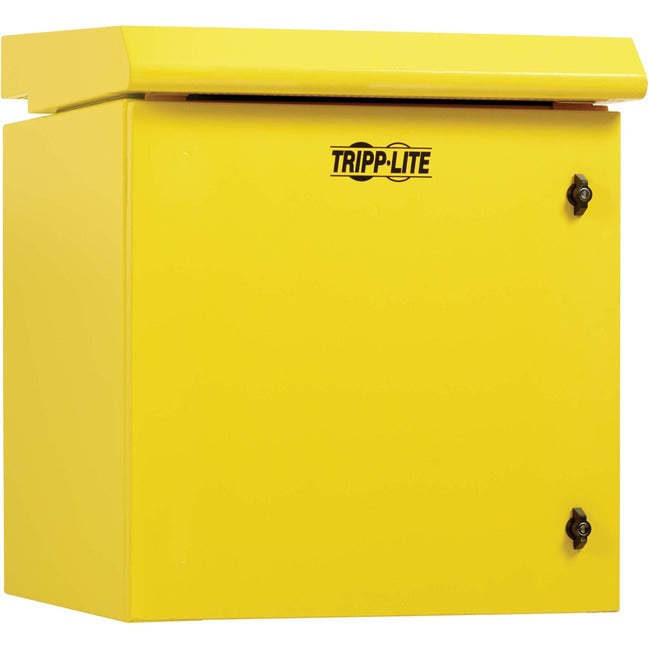 Tripp Lite SmartRack Industrial Enclosure with Lock - NEMA 3R, Wall Mount, Metal Construction, Internal Fans, 23 in. Depth, 12U, Yellow